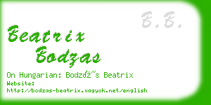 beatrix bodzas business card